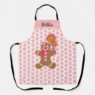 Delantal Chica de pan de jengibre rosado