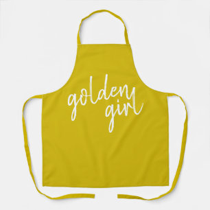 Delantal Chica dorado   Guión dorado moderno