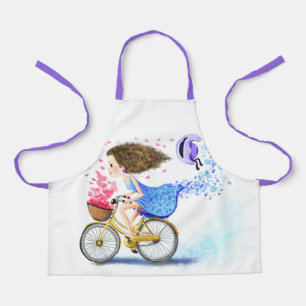 Delantal Chica En Bicicleta Apron Regalo Amor Romántico
