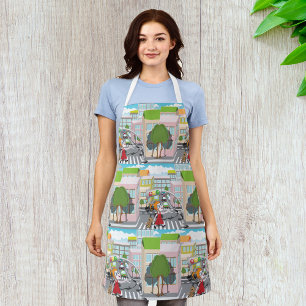 Delantal Chica En Un Cruce Peatonal