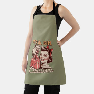 Delantal Chica Feral Navidad Oposum Xmas Basura Retro