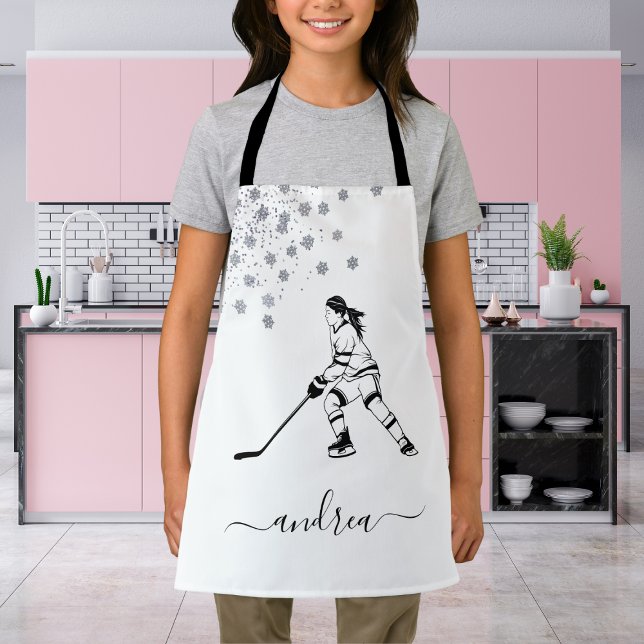 Delantal Chica Jugador de equipo de hockey sobre hielo Nomb (Subido por el creador)
