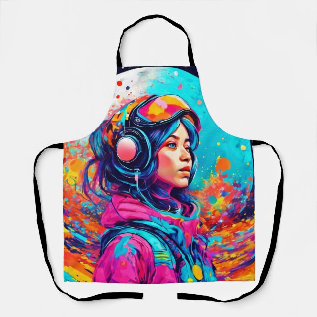 Delantal Chica lunar colorido (Anverso)