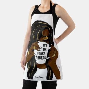 Delantal Chica negro mujer afroamericana cita inspiradora