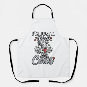 Delantal Chica Que Ama Vacas Diseño De Camiseta De Vaca Bon