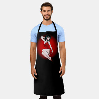 Delantal Chica Retro Pin Up Apron Pinup BBQ Apron