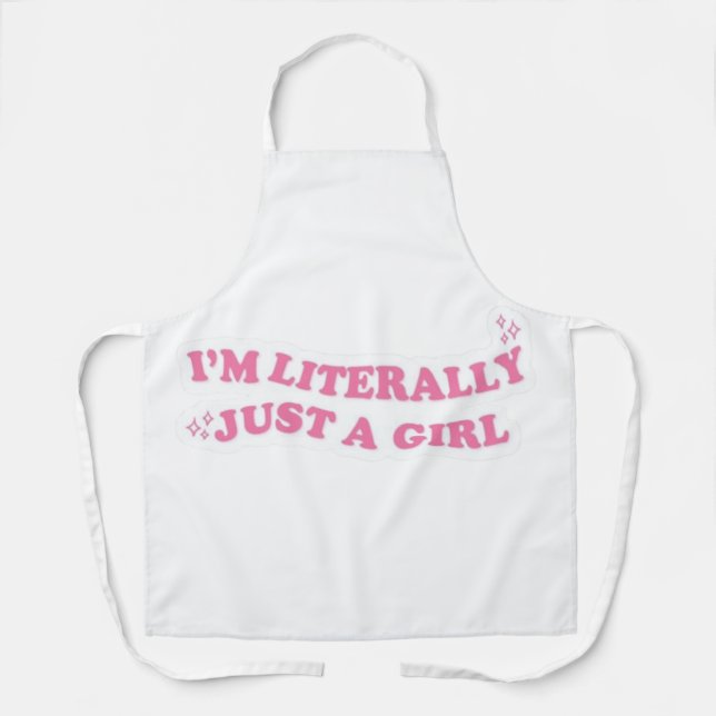 Delantal chica rosa, solo soy un chica (Anverso)