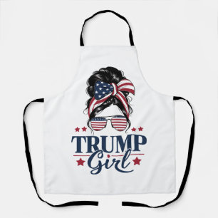 Delantal Chica Trump Moño Desordenado Trump 2024 Elección A
