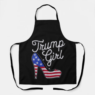 Delantal Chica Trump Tacón Alto Bandera Americana Brillo Pa