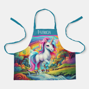 Delantal Chicas cortos unicornio agregar nombre
