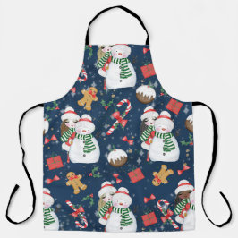 DELANTAL CHICAS CUIDADOS CON NIEVES DE INVIERNO Y CANDYCANE