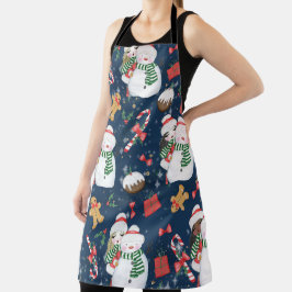 DELANTAL CHICAS CUIDADOS CON NIEVES DE INVIERNO Y CANDYCANE