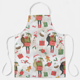 DELANTAL CHICAS CUIDADOS CON PRESENTACIONES Y FLORES DE NAV