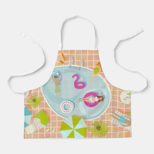 Delantal Chicas de bikini y chicos jugando al billar