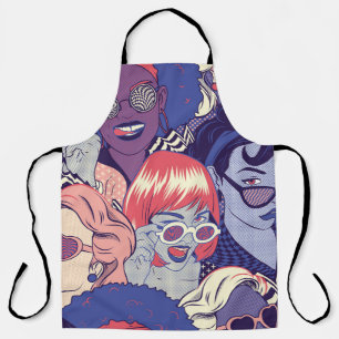 Delantal Chicas De Cómic De Arte Pop Retro Sin Maravilla. B