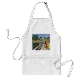 Delantal Chicas de Edvard Munch Painting en el puente (c 19