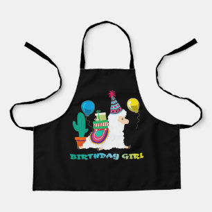 Delantal Chicas de Guay Cute Alpaca Llama Cactus Cumpleaños