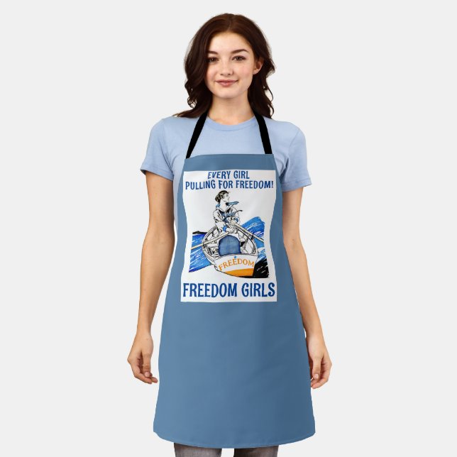 Delantal ¡CHICAS DE LA LIBERTAD! (azul) Apron (Gastado)