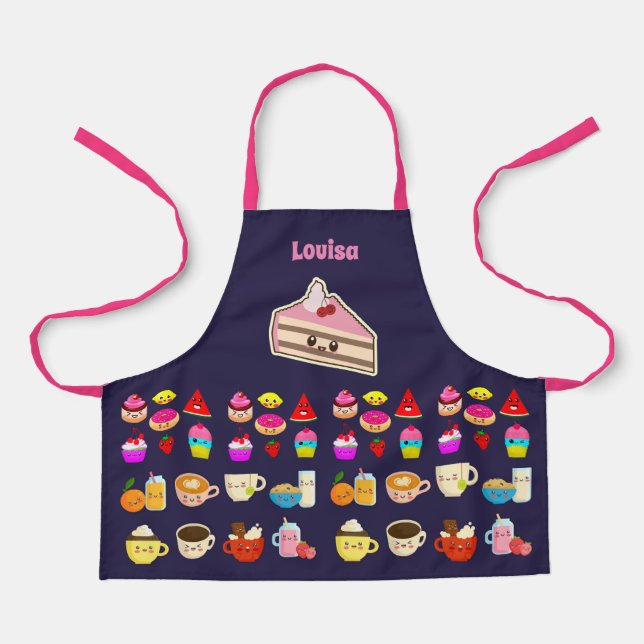 Delantal Chicas dulces cocinando Fiesta de hornear Alimento (Anverso)