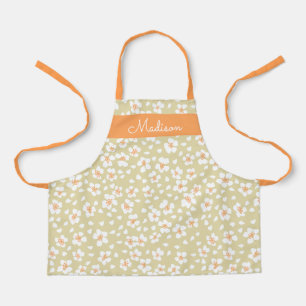Delantal Chicas florales cutáneos Nombre Niños Apron Person