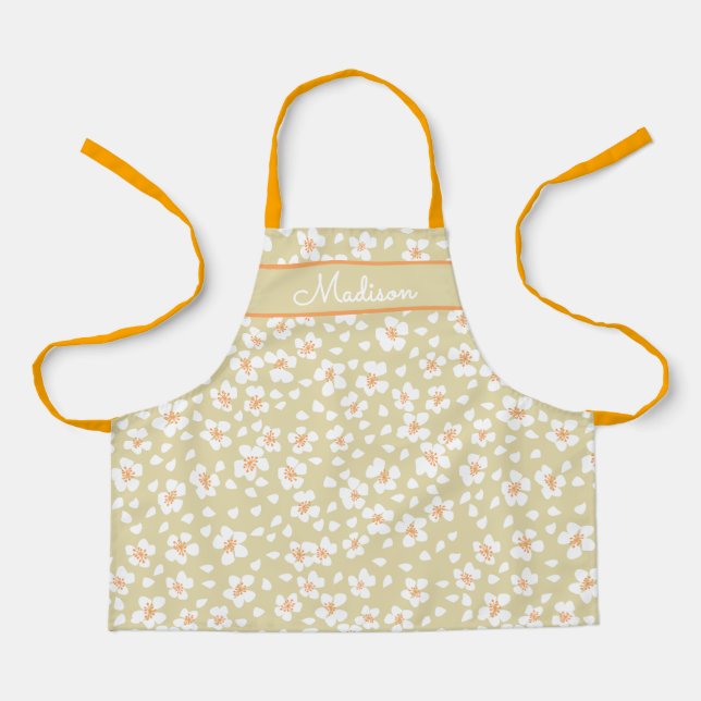 Delantal Chicas florales de margarita llaman Apron personal (Anverso)