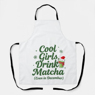 Delantal Chicas geniales beben Matcha incluso en Navidad de