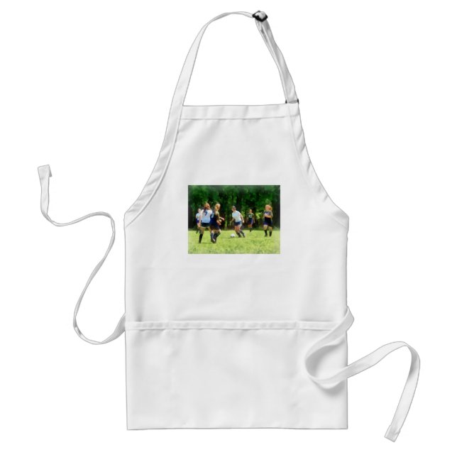 Delantal Chicas jugando al fútbol (Frente)