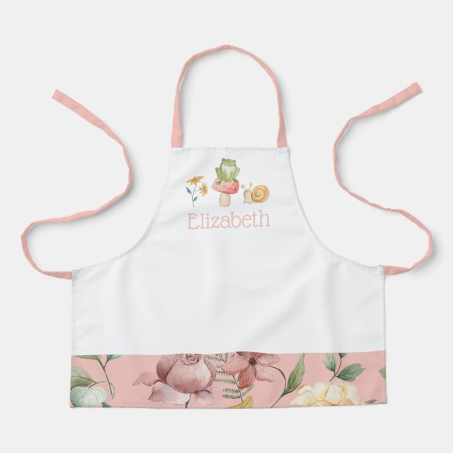 Delantal Chicas personalizados Woodland Fairy floral School (Anverso)