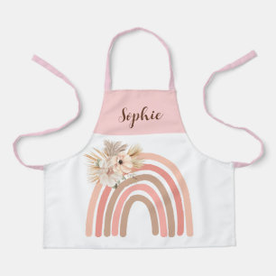 Delantal Chicas recortan el arco iris rosado en todo el esp
