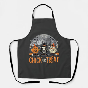 Delantal Chick or Treat Diseño de cementerio de Halloween l