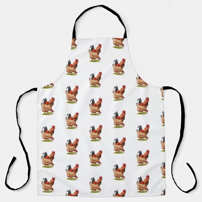 Delantal Chicken And Rooster Art, Poultry, Farm Animals (Anverso)