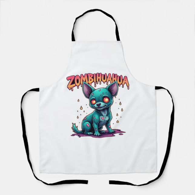 Delantal Chihuahua Chi Chichi Chiwawa Zombie Dog Halloween (Anverso)