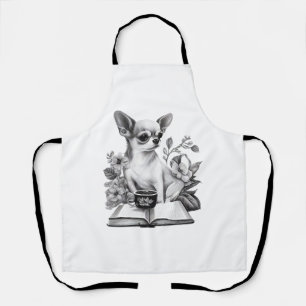 Delantal Chihuahua libro de lectura de té para café