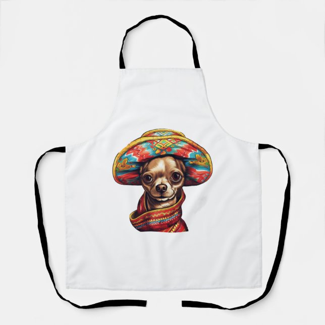 Delantal Chihuahua México Cinco de Mayo Perro gracioso (Anverso)