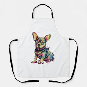 Delantal Chihuahua Pintura Abstracta Color Perro Lindo