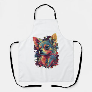 Delantal Chihuahua Resumen Pintura Color Cute Perro