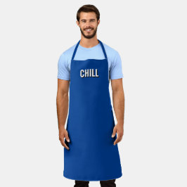 Delantal Chill blue moderna typography grill cocinero barba