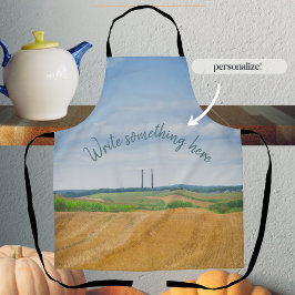 Delantal Chimeneas de fábrica con campo amarillo