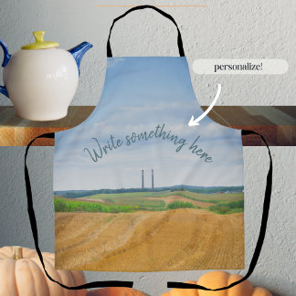 Delantal Chimeneas de fábrica con campo amarillo