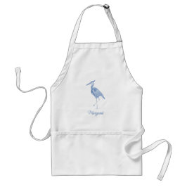 Delantal Chinoiserie Watercolor Blue Heron