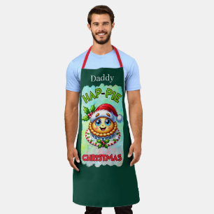 Delantal Chiste de pastel de Navidad divertido agregar nomb