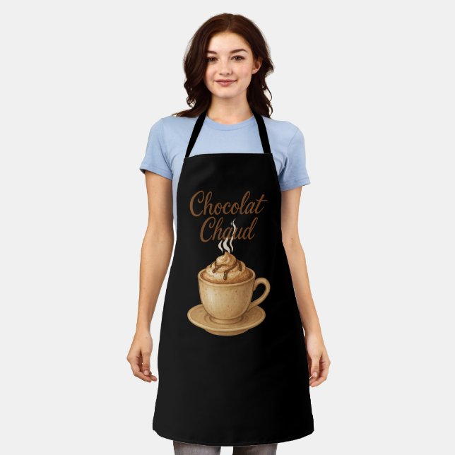 Delantal Chocolate Chaud Ilustracion de chocolate caliente (Gastado)