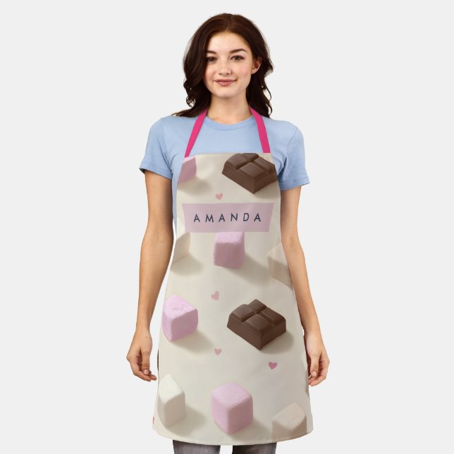 Delantal Chocolate dulce y malvavisco personalizado (Gastado)
