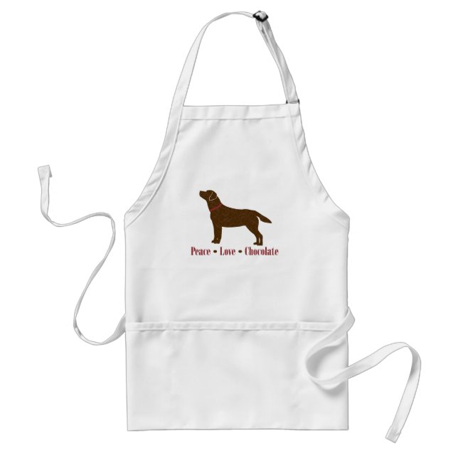 Delantal Chocolate Lab Peace Love Chocolate (Frente)