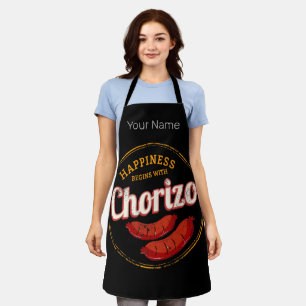 Delantal Chorizo Retro Sausage Vintage BBQ Gourmet Barbacoa
