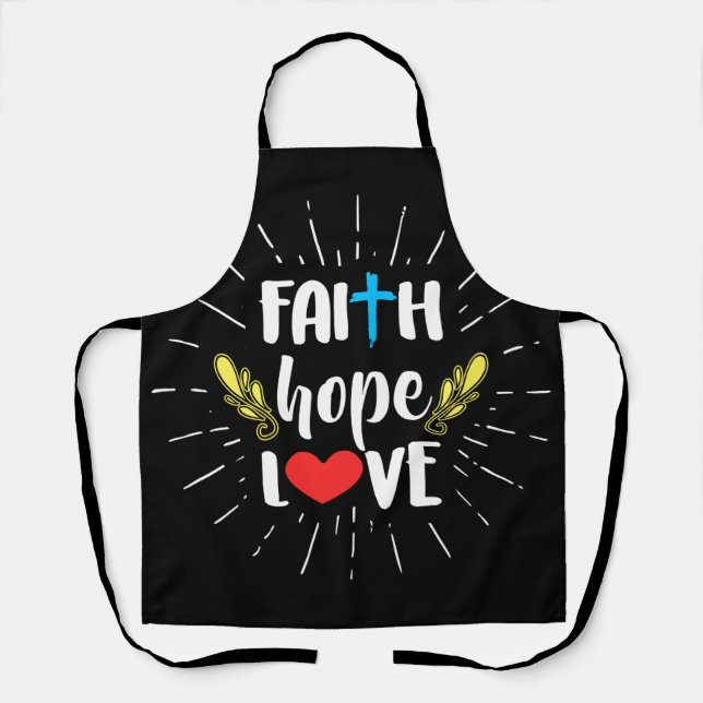 Delantal Christian Apron - Faith Hope Love (Anverso)