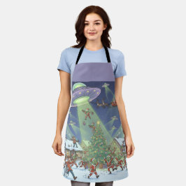 Delantal Christmas Alien Invasion, Apron