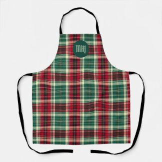 Delantal Christmas Apron - Custom Monogram– Tartan Plaid