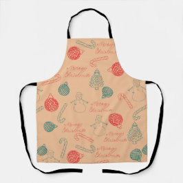 Delantal Christmas Doodle Pattern | Snowmen, Trees & Candy 