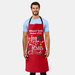 Delantal Christmas Family JOY IN JESUS Custom Christian